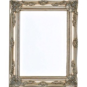 Sølv spejl facetslebet let barok antik look 40x50cm